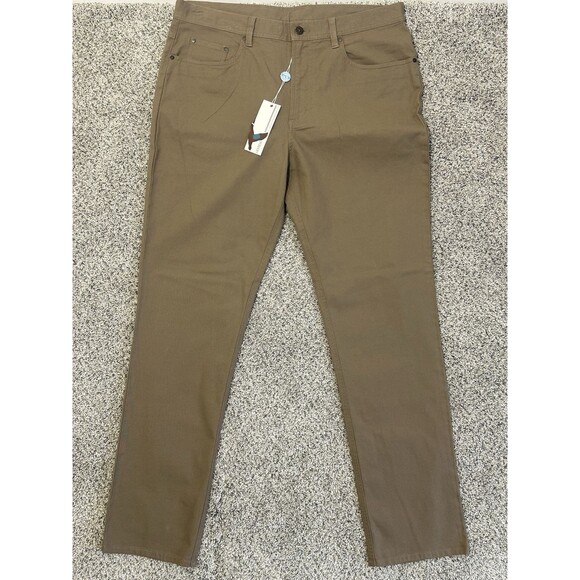 NWT Genteal Men's Pants Size 36 x 32 Flex Canvas 5-Pocket Stretch 988 Walnut - Picture 5 of 6